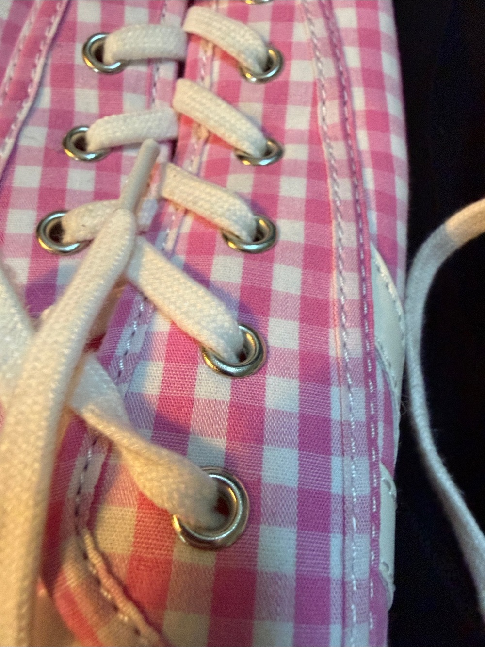 Tretorn Pink Gingham Canvas Sneakers - Picture 10 of 14